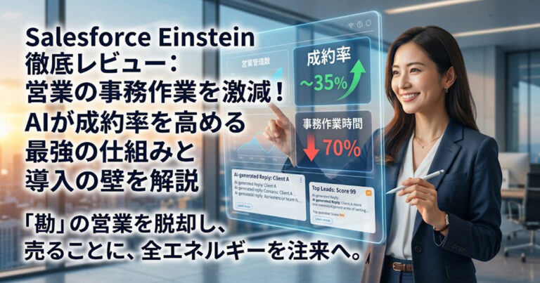 SalesforceEinstein口コミと徹底レビュー：営業の事務作業を激減！AIが成約率を高める最強の仕組みと導入の壁を解説