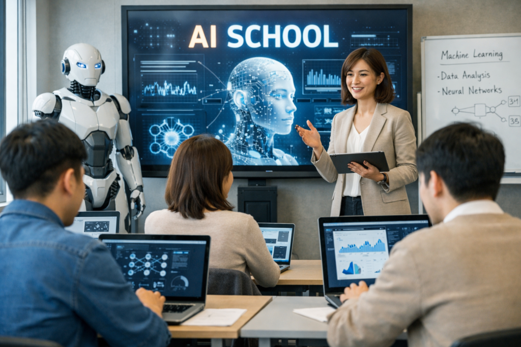 AIスクールで学んでいるイメージ画像
